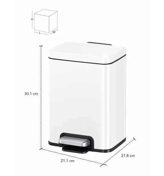 Eko 9361 Madison Stainless Steel Fingerprint Resistant Step Bin Matte White