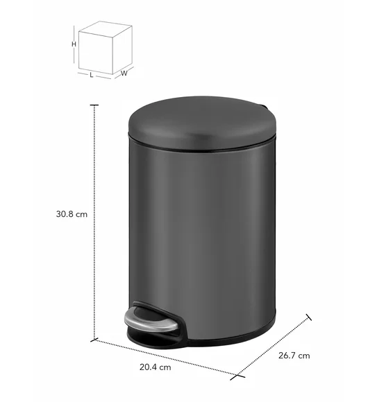 Eko 9213 Maggey Stainless Steel Fingerprint Resistant Step Bin Titanium Grey