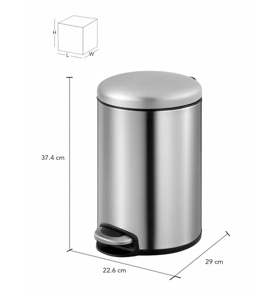 Eko 9213 Maggey Stainless Steel Fingerprint Resistant Step Bin Metallic