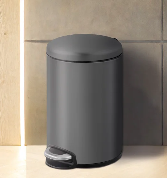 Eko 9213 Maggey Stainless Steel Fingerprint Resistant Step Bin Titanium Grey