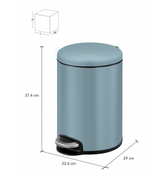 Eko 9213 Maggey Stainless Steel Fingerprint Resistant Step Bin Titanium Blue