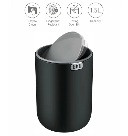 Eko 9206 Fandy Fingerprint Resistant Table Bin Black