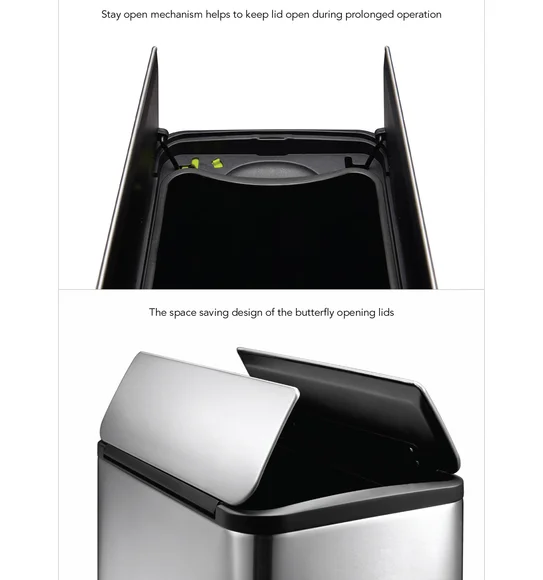 Eko 9377 Eco Fly Soft Close Fingerprint Resistant Step Bin Metallic