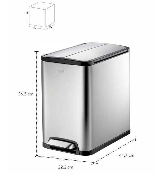 Eko 9377 Eco Fly Soft Close Fingerprint Resistant Step Bin Metallic
