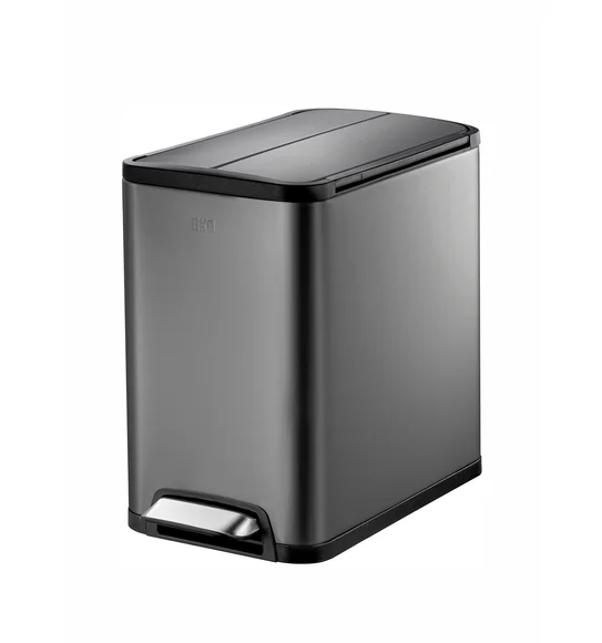 Eko 9377 Eco Fly Soft Close Fingerprint Resistant Step Bin Black Steel
