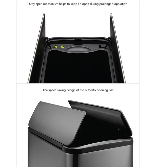 Eko 9377 Eco Fly Soft Close Fingerprint Resistant Step Bin Black Steel