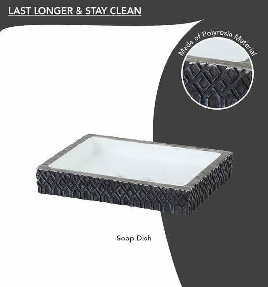 Vibe 4Pcs Bathroom Set Polyresin Bath Set Charcoal