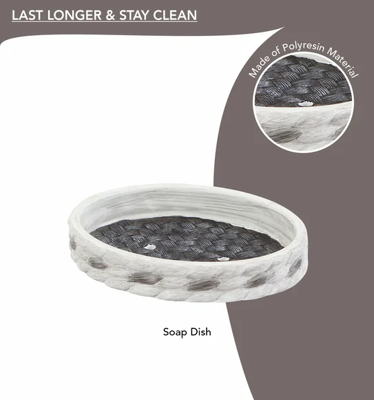 Vibe 4Pcs Bathroom Set Polyresin Bath Set Dark Grey