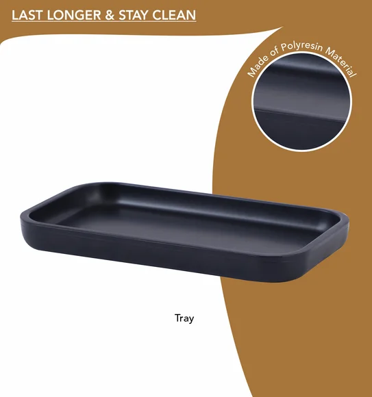 Vibe 3Pcs Bathroom Set Polyresin Bath Set Black