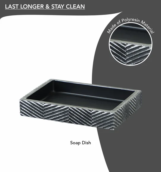 Vibe 4Pcs Bathroom Set Polyresin Bath Set Grey