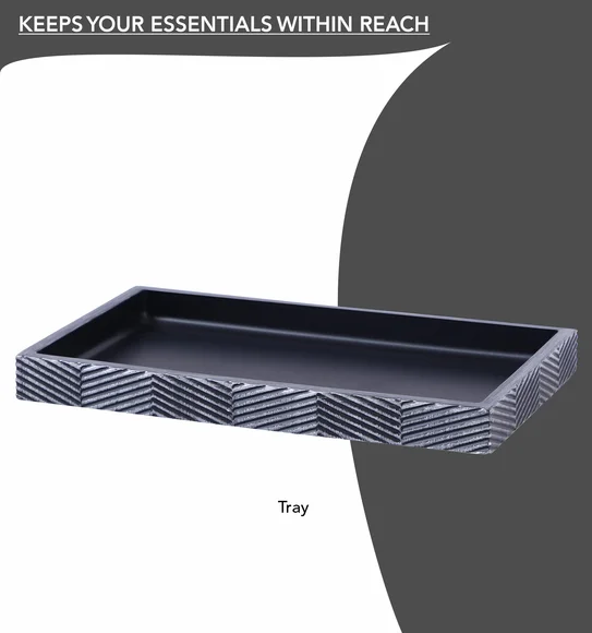 Vibe 4Pcs Bathroom Set Polyresin Bath Set Grey