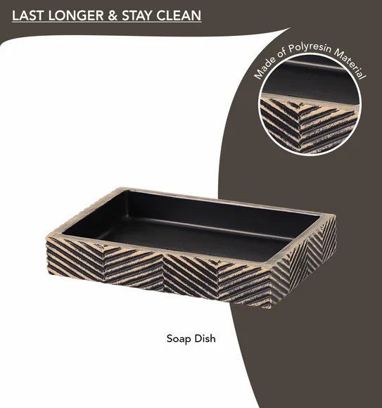 Vibe 4Pcs Bathroom Set Polyresin Bath Set Brown