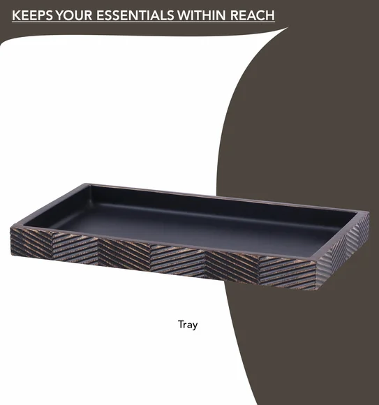 Vibe 4Pcs Bathroom Set Polyresin Bath Set Brown