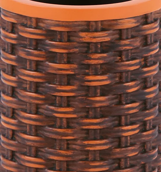 Vibe 3Pcs Bathroom Set Polyresin Bath Set Brown and Orange