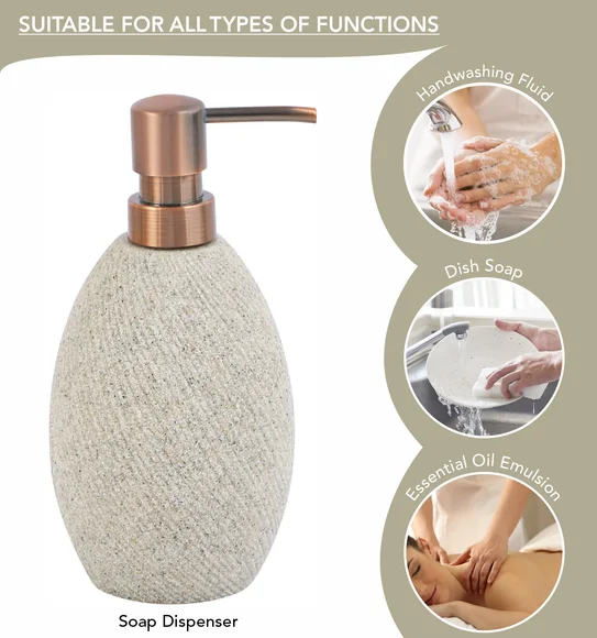 Vibe 3Pcs Bathroom Set Polyresin Bath Set Sandstone