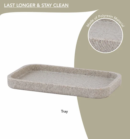 Vibe 3Pcs Bathroom Set Polyresin Bath Set Sandstone