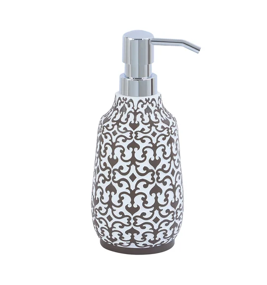 Vibe Soap Dispenser Polyresin Soap Dispenser White and Taupe