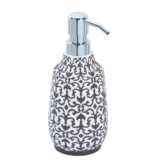 Vibe Soap Dispenser Polyresin Soap Dispenser White and Taupe