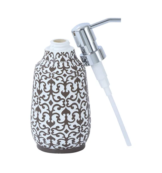 Vibe Soap Dispenser Polyresin Soap Dispenser White and Taupe