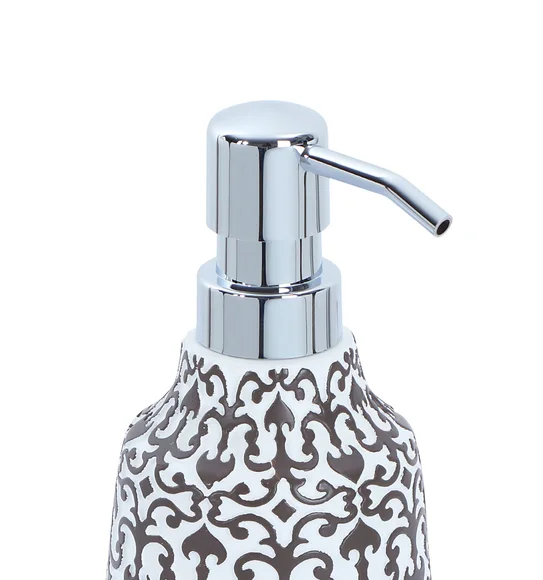 Vibe Soap Dispenser Polyresin Soap Dispenser White and Taupe