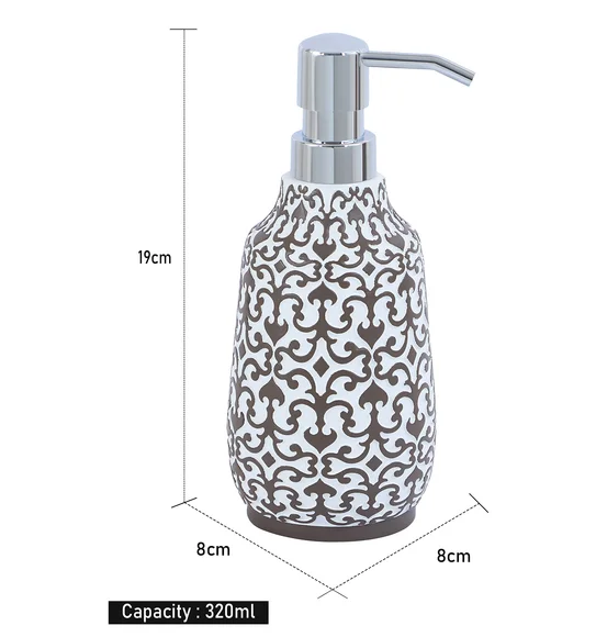 Vibe Soap Dispenser Polyresin Soap Dispenser White and Taupe