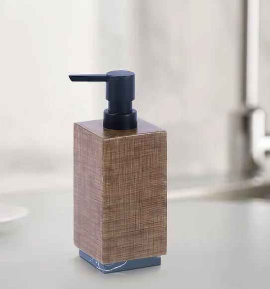 Vibe Soap Dispenser Polyresin Soap Dispenser Wood