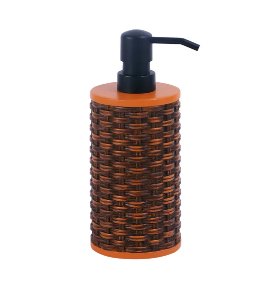 Vibe Soap Dispenser Polyresin Soap Dispenser Brown and Orange