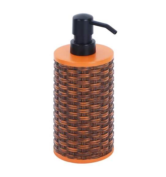 Vibe Soap Dispenser Polyresin Soap Dispenser Brown and Orange