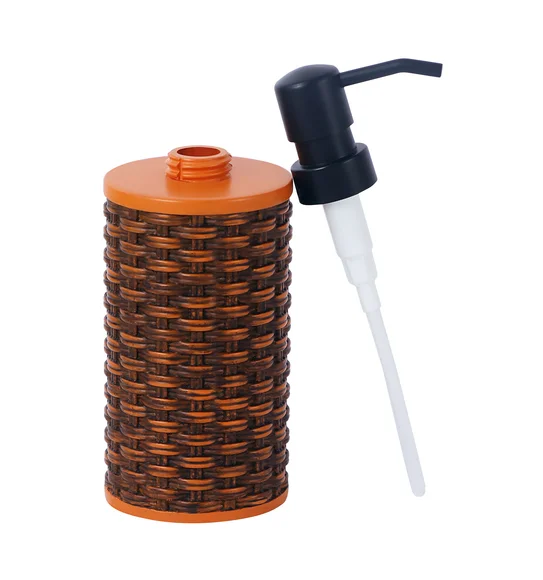 Vibe Soap Dispenser Polyresin Soap Dispenser Brown and Orange