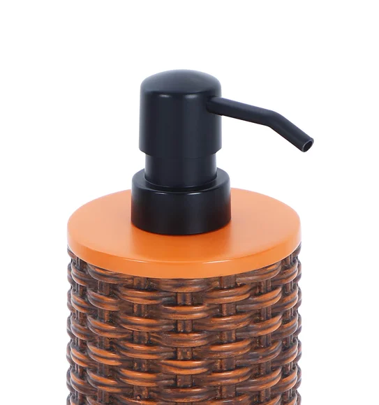 Vibe Soap Dispenser Polyresin Soap Dispenser Brown and Orange