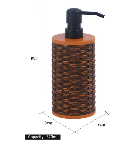 Vibe Soap Dispenser Polyresin Soap Dispenser Brown and Orange