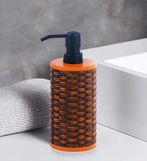 Vibe Soap Dispenser Polyresin Soap Dispenser Brown and Orange