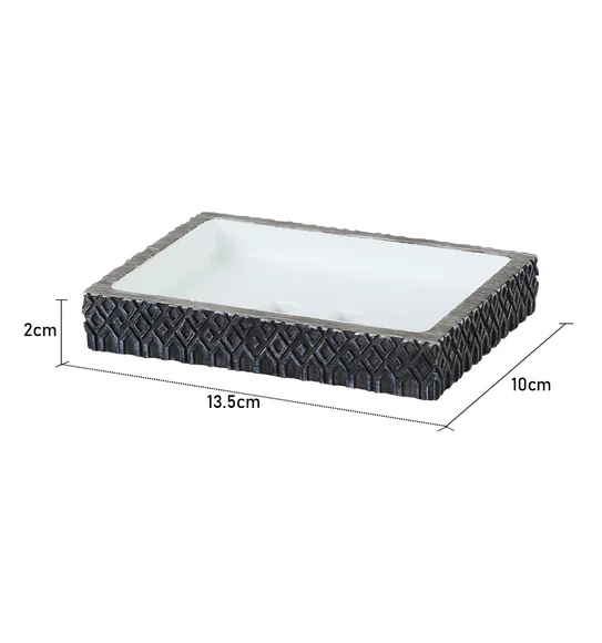 Vibe Soap Dish Polyresin Soap Dish Charcoal