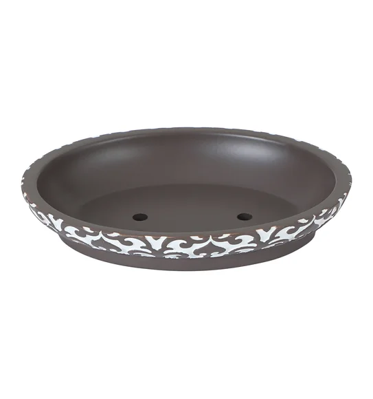 Vibe Soap Dish Polyresin Soap Dish White and Taupe