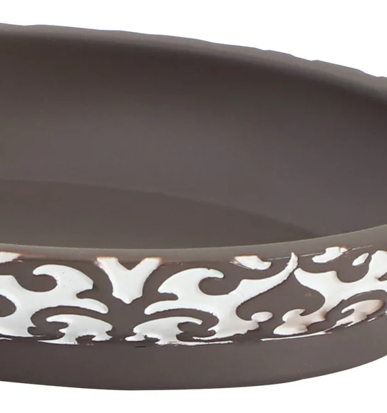 Vibe Soap Dish Polyresin Soap Dish White and Taupe