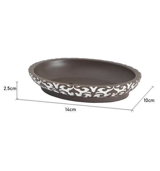 Vibe Soap Dish Polyresin Soap Dish White and Taupe