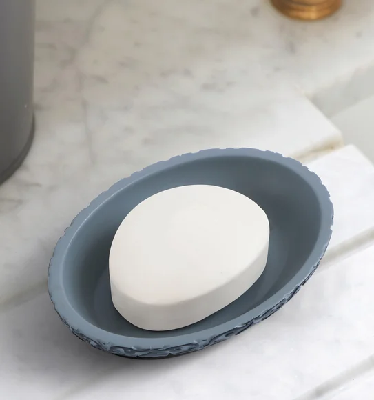 Vibe Soap Dish Polyresin Soap Dish Grey and Black