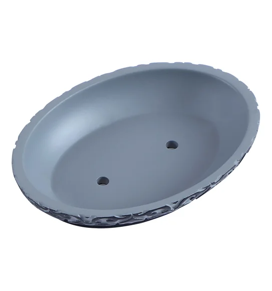 Vibe Soap Dish Polyresin Soap Dish Grey and Black