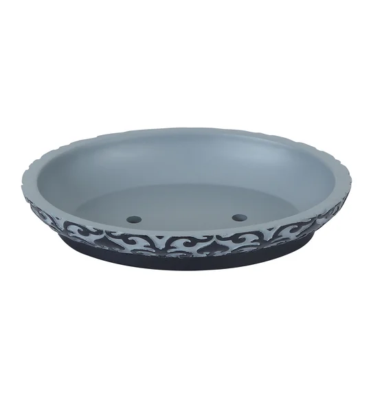 Vibe Soap Dish Polyresin Soap Dish Grey and Black