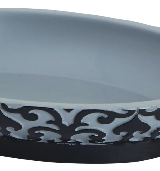 Vibe Soap Dish Polyresin Soap Dish Grey and Black