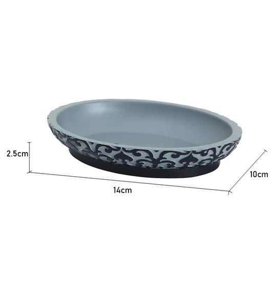 Vibe Soap Dish Polyresin Soap Dish Grey and Black