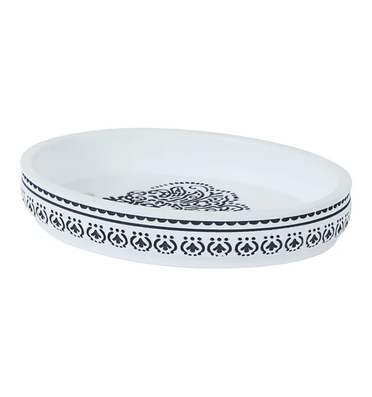Vibe Soap Dish Polyresin Soap Dish White and Black