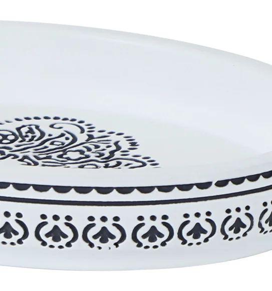 Vibe Soap Dish Polyresin Soap Dish White and Black