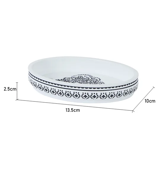 Vibe Soap Dish Polyresin Soap Dish White and Black