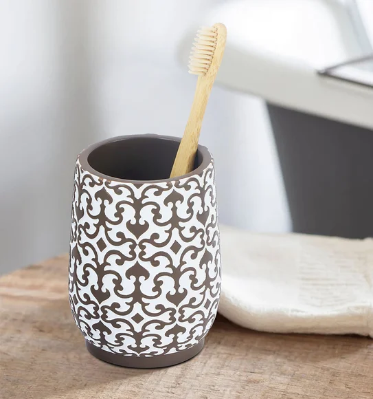 Vibe Tumbler Polyresin Tumbler White and Taupe