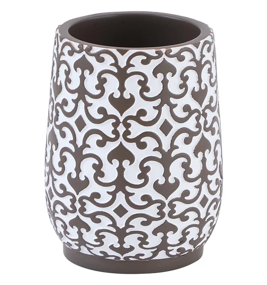 Vibe Tumbler Polyresin Tumbler White and Taupe