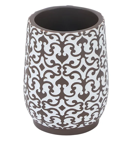 Vibe Tumbler Polyresin Tumbler White and Taupe