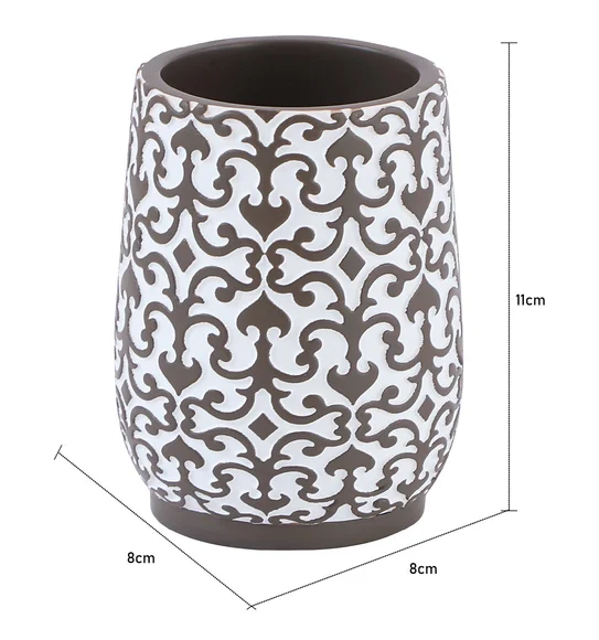 Vibe Tumbler Polyresin Tumbler White and Taupe