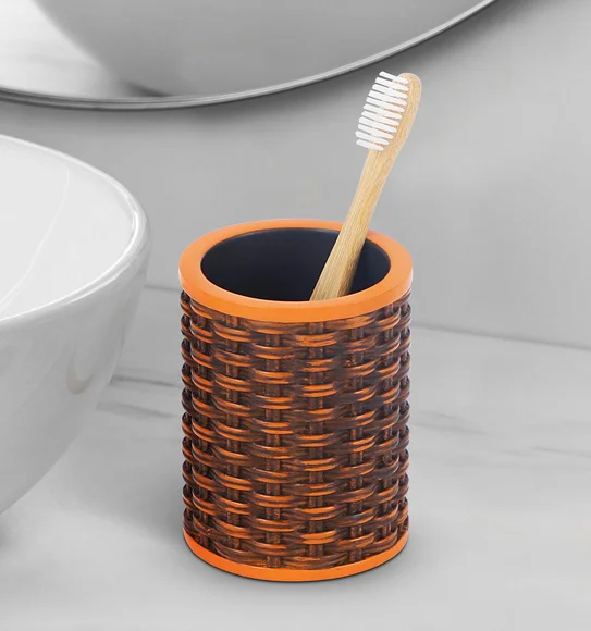 Vibe Tumbler Polyresin Tumbler Brown and Orange