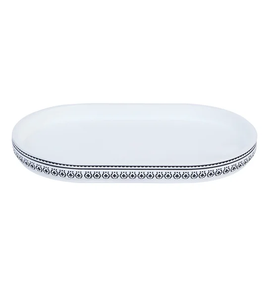 Vibe Tray Polyresin Tray White and Black